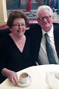 Guy and Diann, enjoying dinner